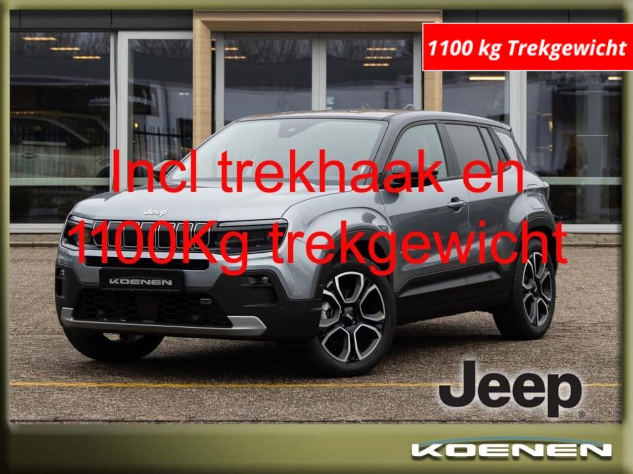 Jeep Avenger - SUMMIT 156pk 1100 kg trekgewicht !!! LEER / ADATPIVE CRUISE / FU - AutoWereld.nl