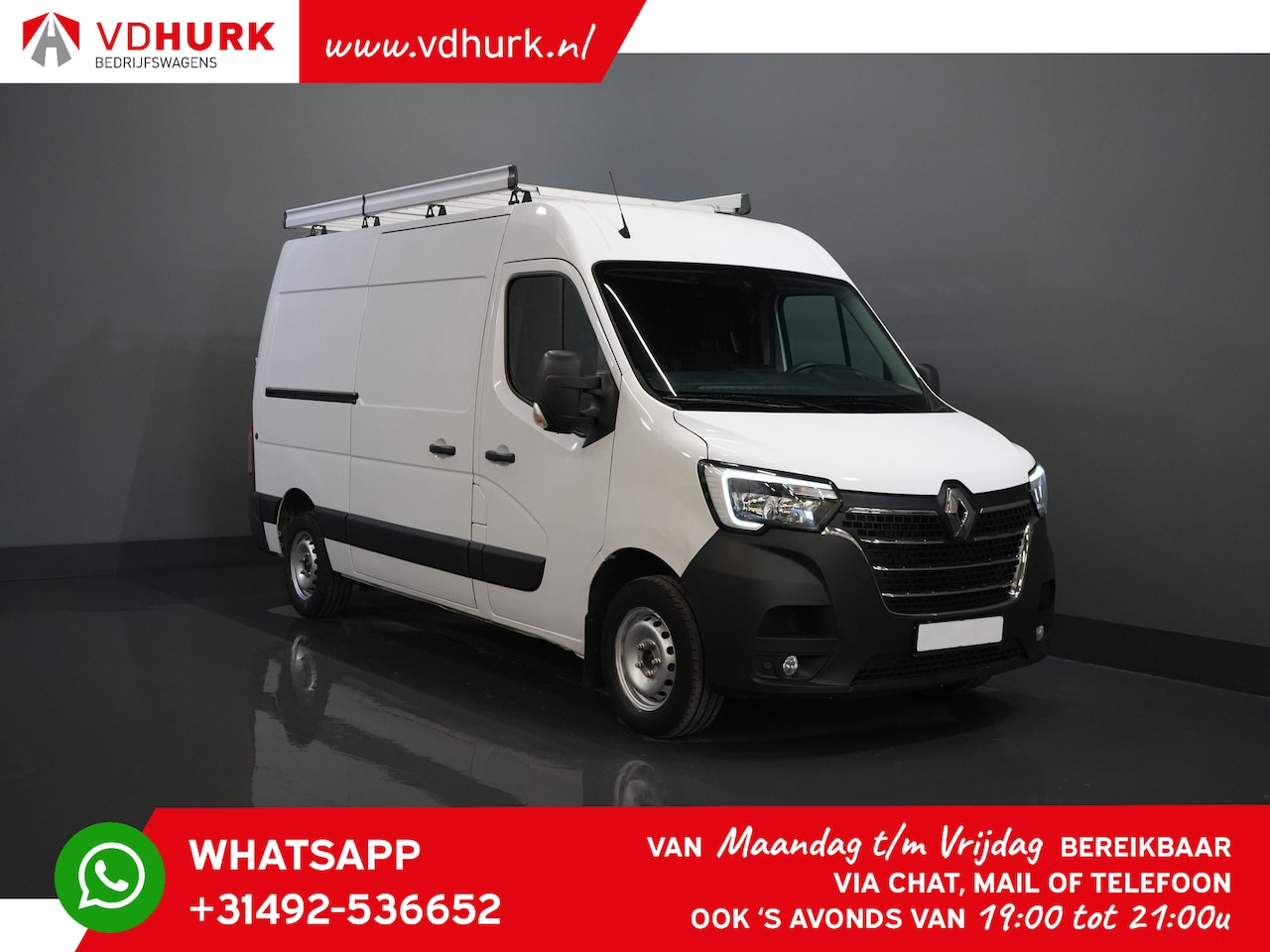 Renault Master - 2.3 dCi 135 pk L2H2 Imperiaal + Ladder/ Standkachel/ Stoelverw./ PDC/ Trekhaak - AutoWereld.nl