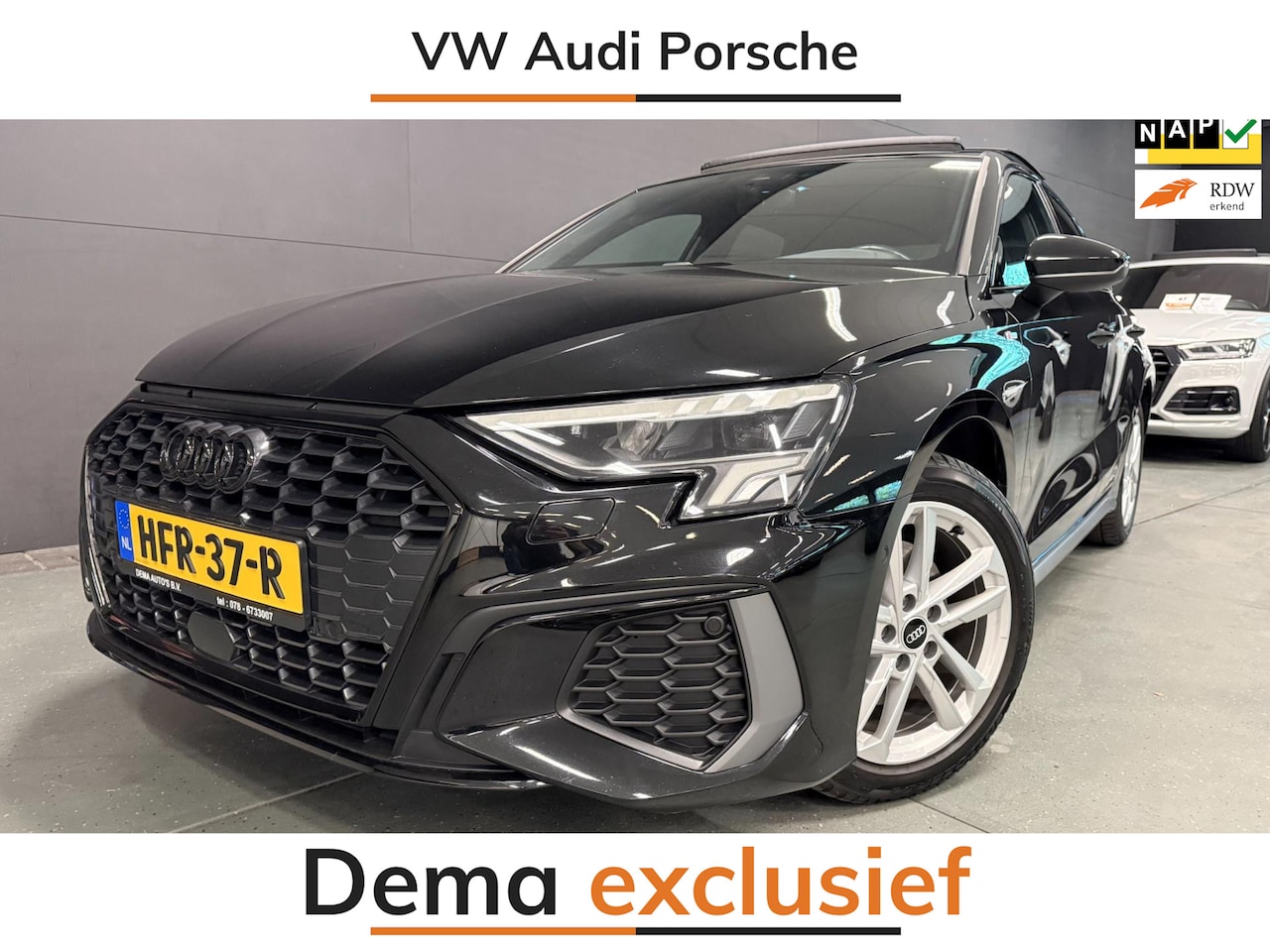 Audi A3 Sportback - 35 TFSI 3x S-LINE BLACK-LINE PANO/SFEERVERL/NAVI/V-COCKPIT/LED/DAB/// - AutoWereld.nl