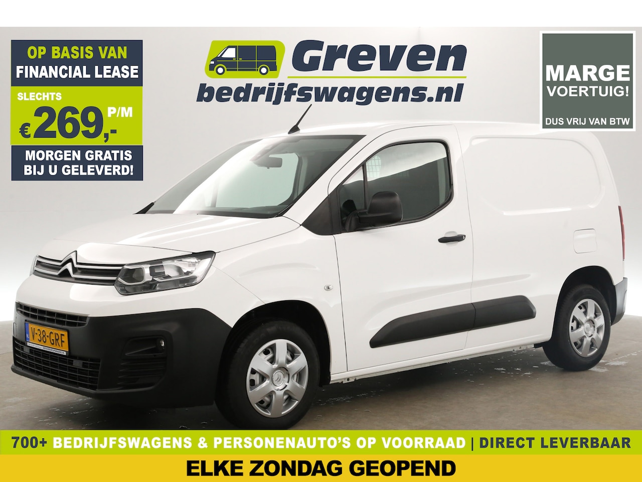 Citroën Berlingo - 1.2 PureTech | MARGE! | BENZINE | EMISSIEVRIJE ZONE | 111PK Airco Cruise Parkeersensoren E - AutoWereld.nl