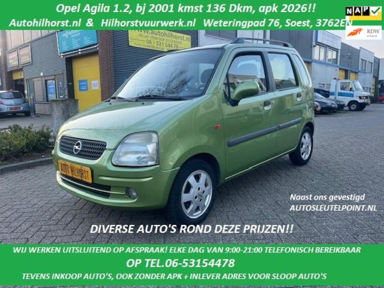 Opel Agila - 1.2-16V Comfort LEUKE AUTO APK 2026!! WIJ WERKEN UITSLUITEND OP AFSPRAAK, ELKE DAG VAN 9:0 - AutoWereld.nl