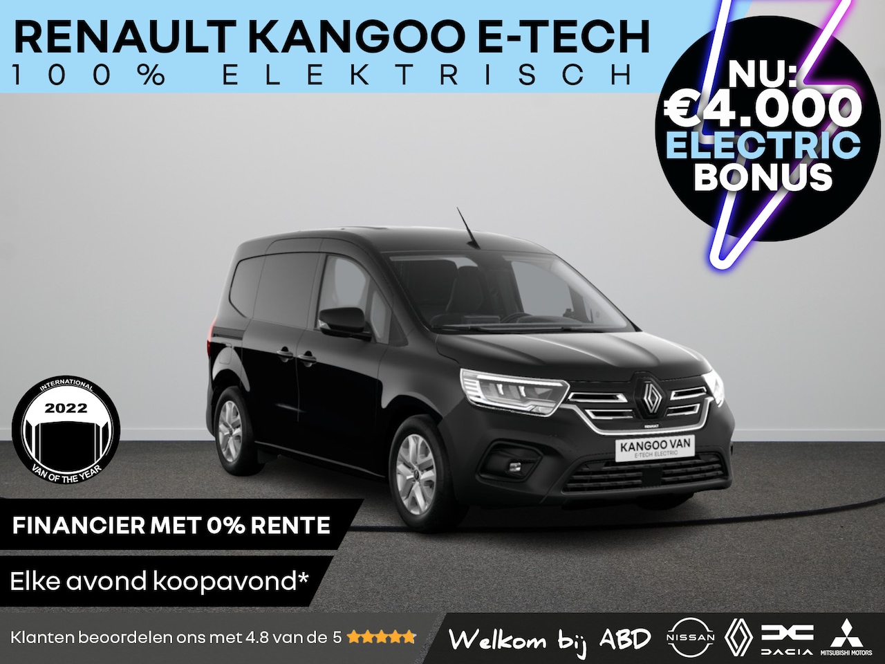 Renault Kangoo E-Tech - Gesloten Bestel L1H1 44kWh 120 1AT Advance | Cruise control en snelheidsbegrenzer | Elektr - AutoWereld.nl