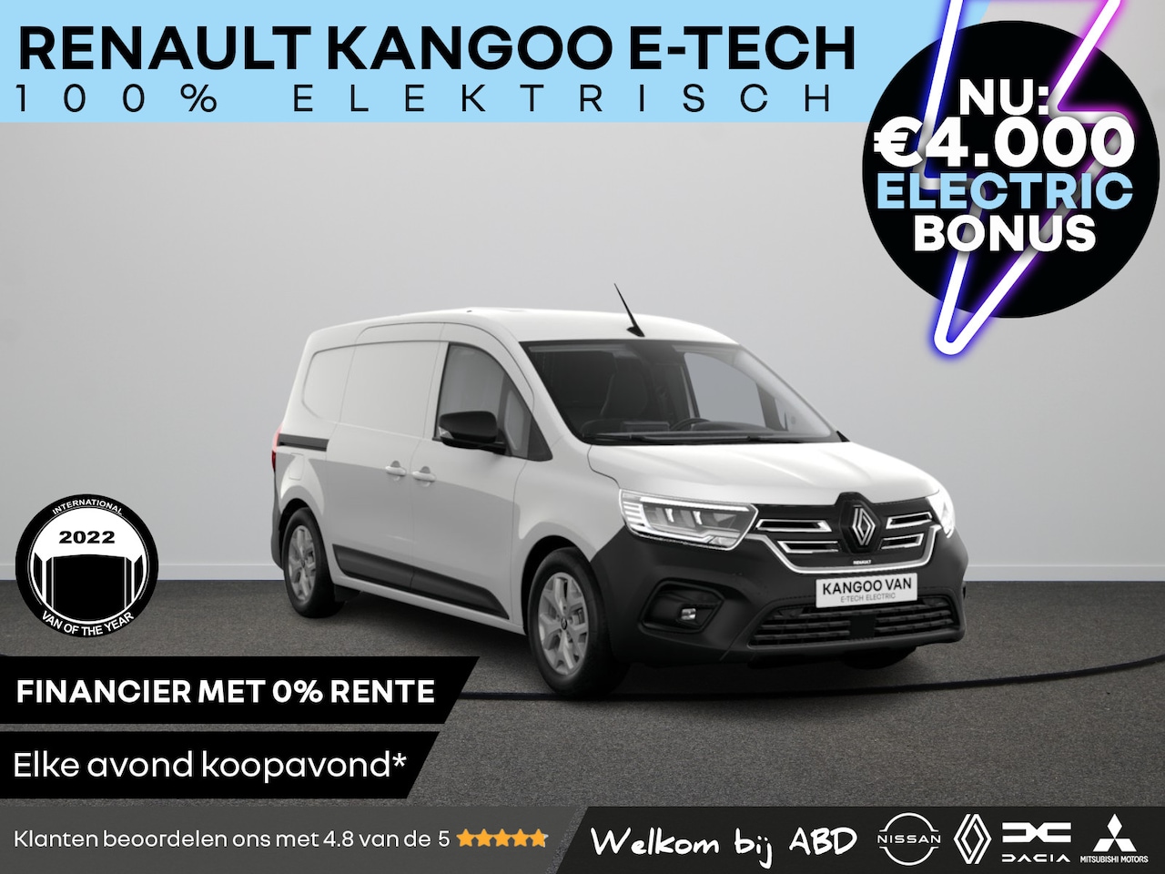 Renault Kangoo E-Tech - Gesloten Bestel L2H1 44kWh 120 1AT Advance | Cruise control en snelheidsbegrenzer | Elektr - AutoWereld.nl