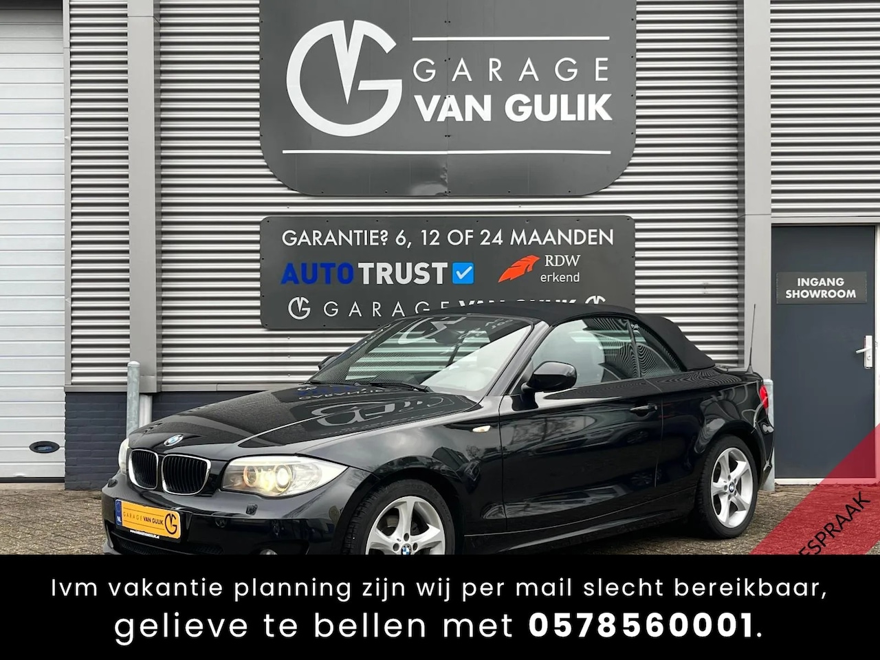 BMW 1-serie Cabrio - 118i 143PK High Executive Automaat,Clima,Cruise,Navi,Leder,Windscherm,Stoelverw.,Xenon,Pdc - AutoWereld.nl