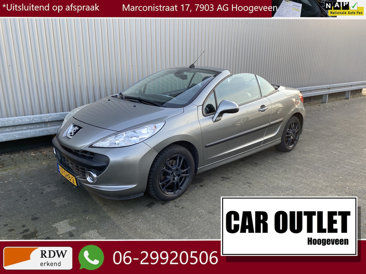 Peugeot 207 CC - 1.6 VTi 123Dkm.NAP, A/C, CC, Windscherm, LM, nw. APK – Inruil Mogelijk – - AutoWereld.nl