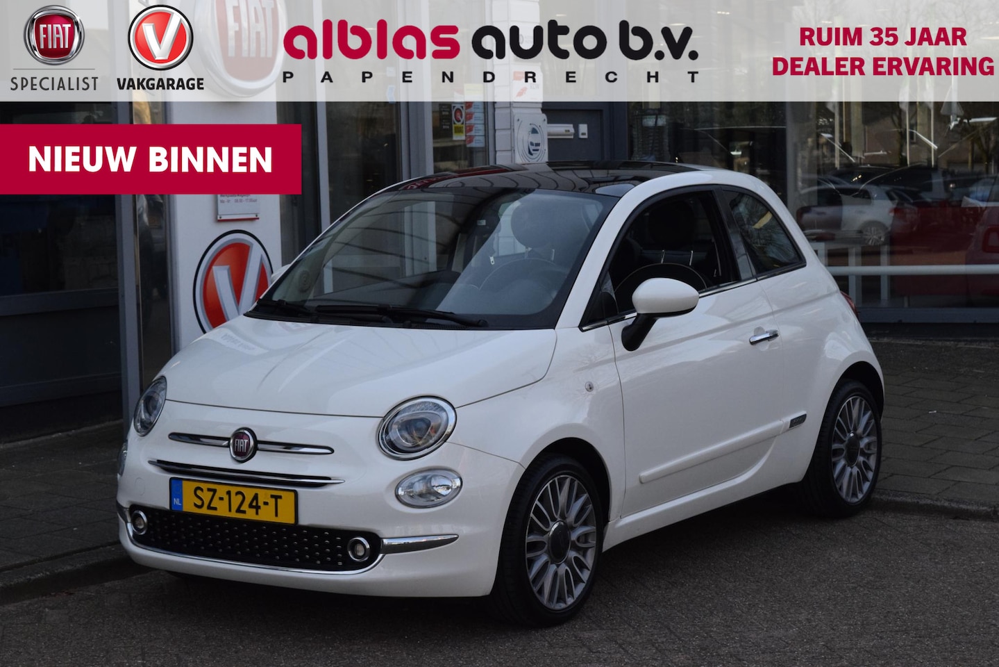 Fiat 500 - 80pk Turbo Lounge|Nav|Clima|Cruise|PDC|16" - AutoWereld.nl