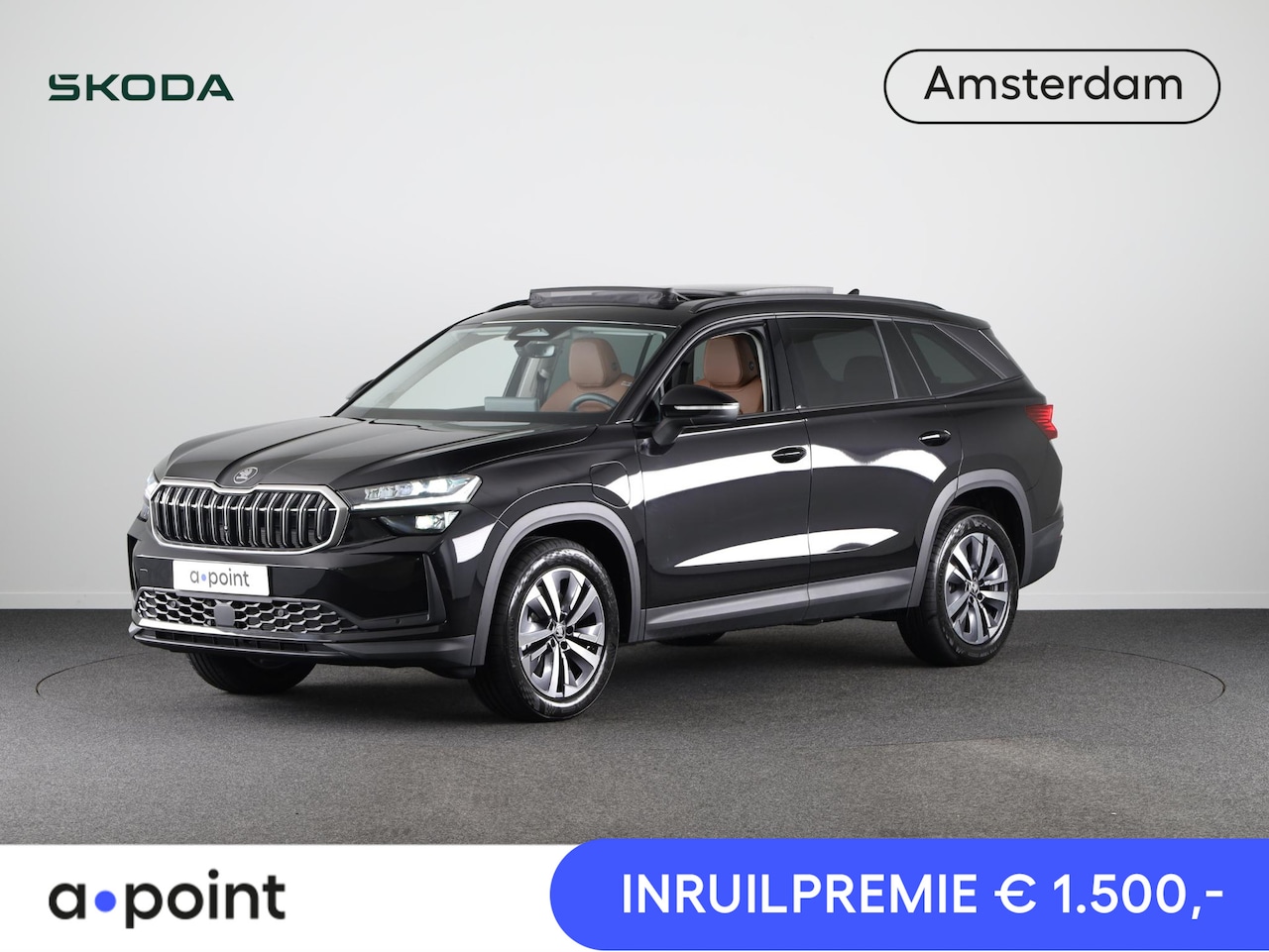 Skoda Kodiaq - 1.5 TSI PHEV 204pk Business Edition | Cognac leder | Panoramadak | Light & View pakket | - AutoWereld.nl