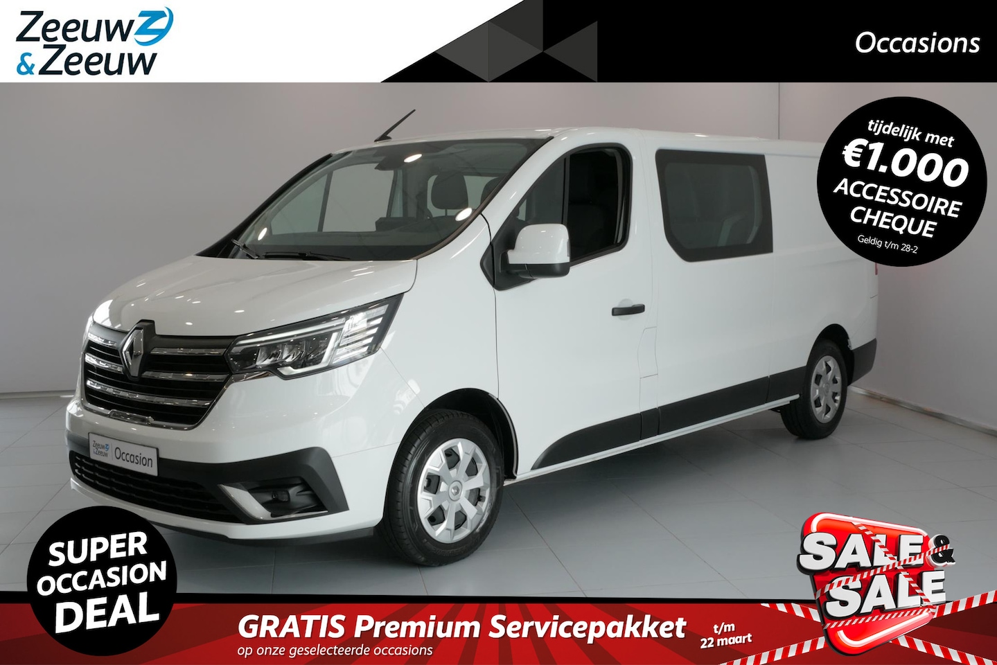 Renault Trafic - 2.0 dCi 110 T29 L2H1 DC Work Edition *Navi*Airco*Parkeersensoren*Passagiersbank*Trekhaak*V - AutoWereld.nl