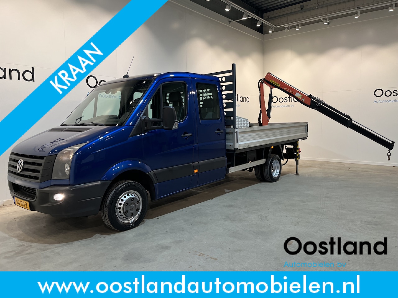 Volkswagen Crafter - 50 2.0 TDI 164 PK L3 DC Dubbel Cabine Open Laadbak / Palfinger PC2700 Kraan / Airco / Trek - AutoWereld.nl