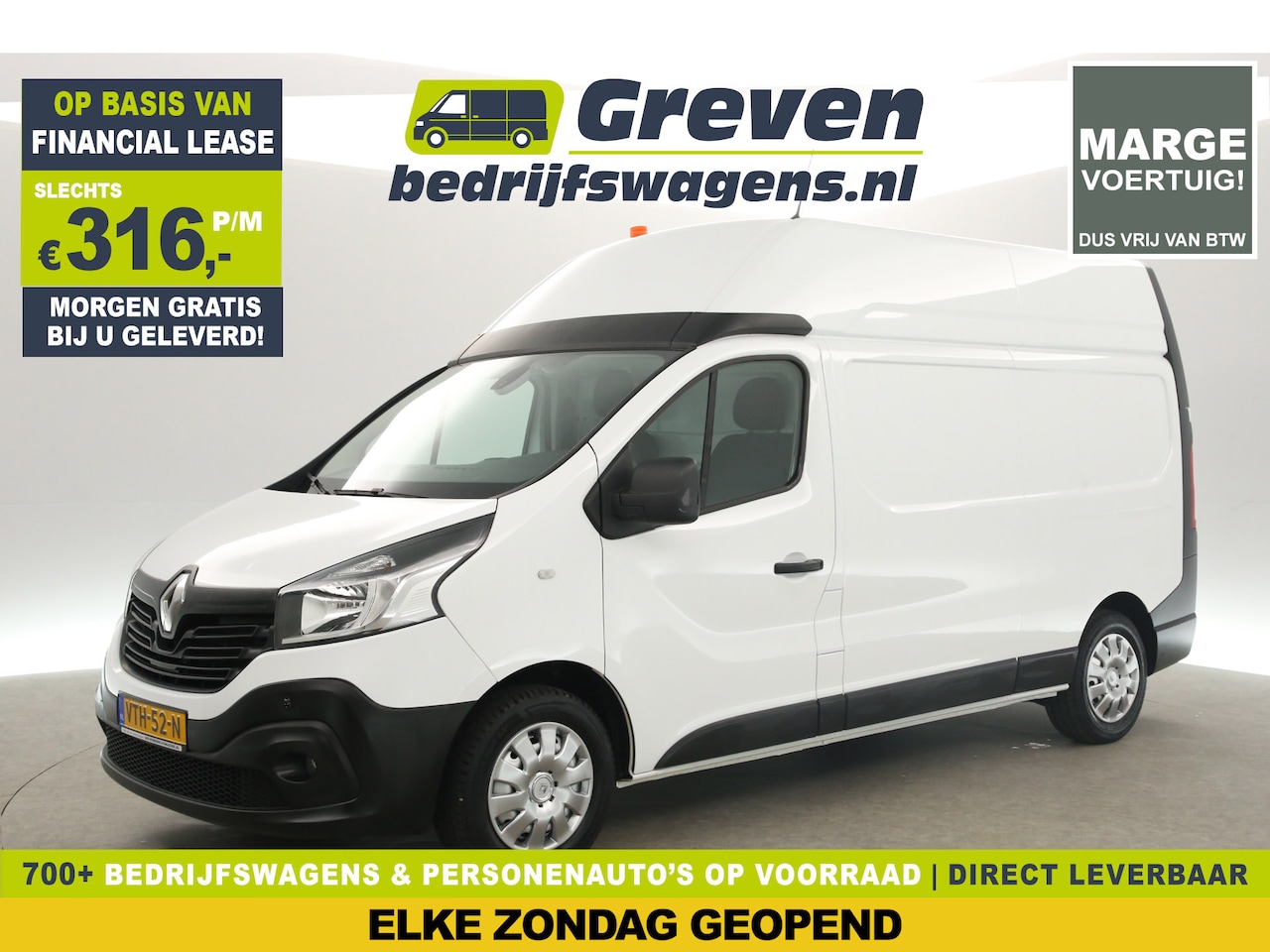 Renault Trafic - 1.6 dCi T29 L2H2 Marge Airco Parkeersensoren Elektrpakket Stoelverwarming Schuifdeur - AutoWereld.nl