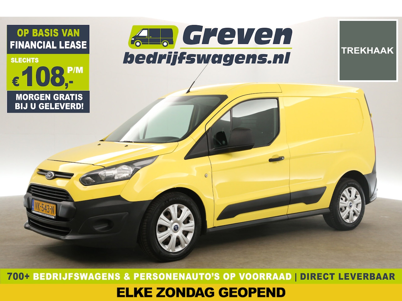 Ford Transit Connect - 1.6 TDCI L1H1 Ambiente Airco Cruise Parkeersensoren Trekhaak Bluetooth - AutoWereld.nl