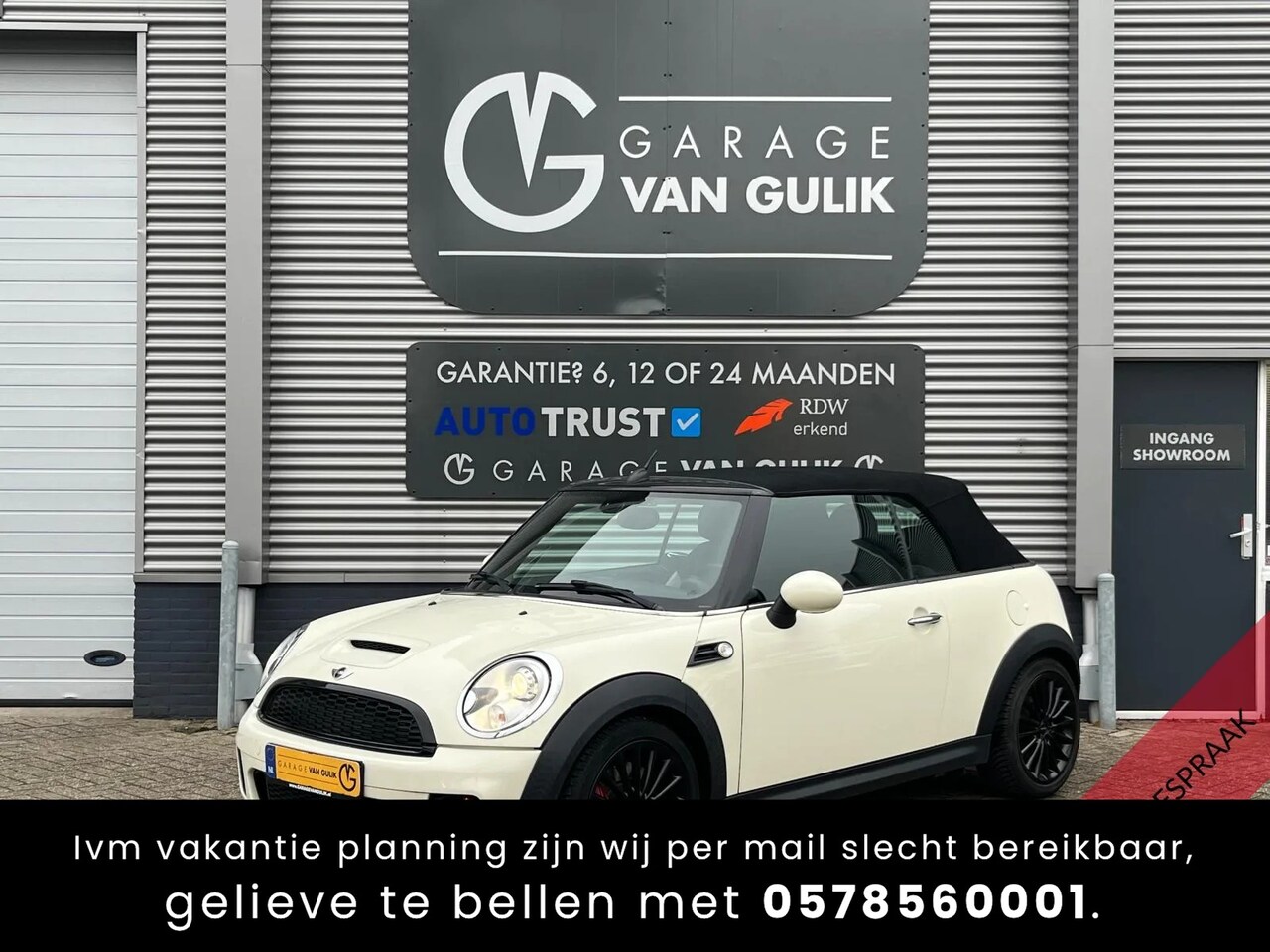 MINI Cabrio - Mini 1.6 122PK Cooper Chili JCW Clima,Cruise,Navi,Panodak,Leder/Stof,Bluetooth,Stoelverw., - AutoWereld.nl