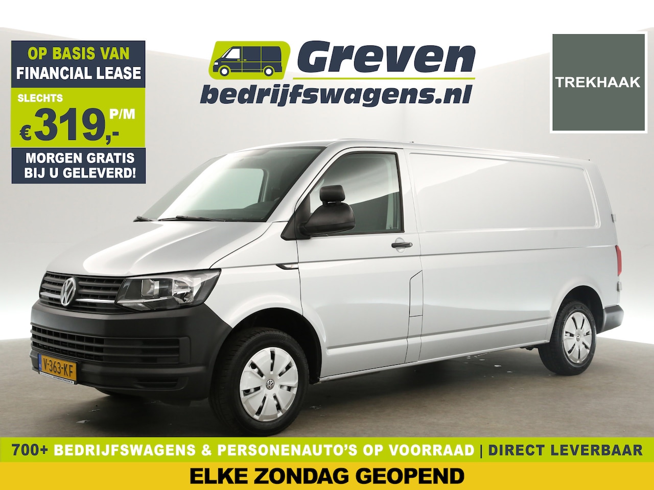 Volkswagen Transporter - 2.0 TDI L2H1 Airco Cruise Carplay Trekhaak Parkeersensoren Elektrpakket - AutoWereld.nl