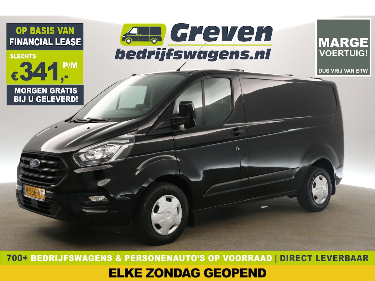 Ford Transit Custom - 280 2.0 TDCI L1H1 Trend Marge Airco Camera Cruise LED Trekhaak Navigatie 3 Persoons DAB+ P - AutoWereld.nl