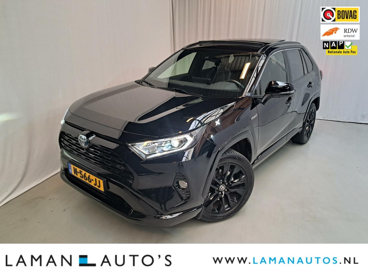 Toyota RAV4 - 2.5 Hybrid 218pk Black Edition | Panorama JBL CarPlay Halfleder ECC Nav 19" LMV ACC 360 Ca - AutoWereld.nl