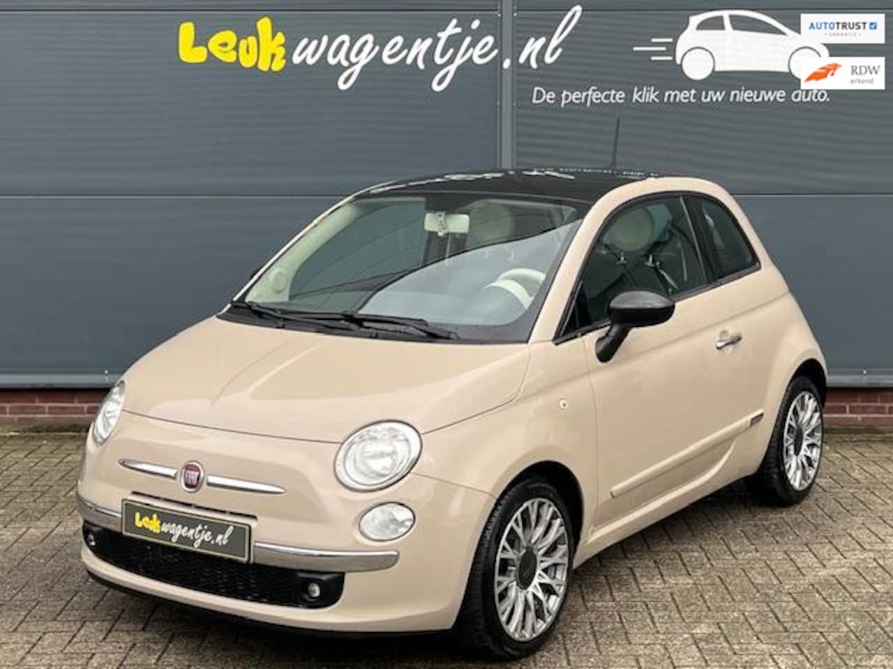 Fiat 500 - 0.9 TwinAir Turbo Cult *leder *climate *16” *beige - AutoWereld.nl