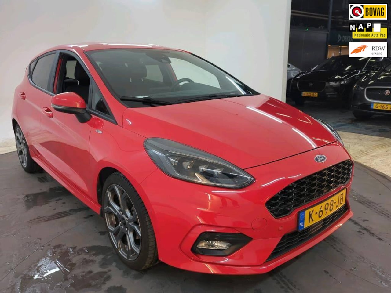 Ford Fiesta - 1.0 EcoBoost 125PK ST-Line X+led+Half-Leder+navigatie+ecc+stuur&stoel-verw+Spioler+17"lmv+ - AutoWereld.nl