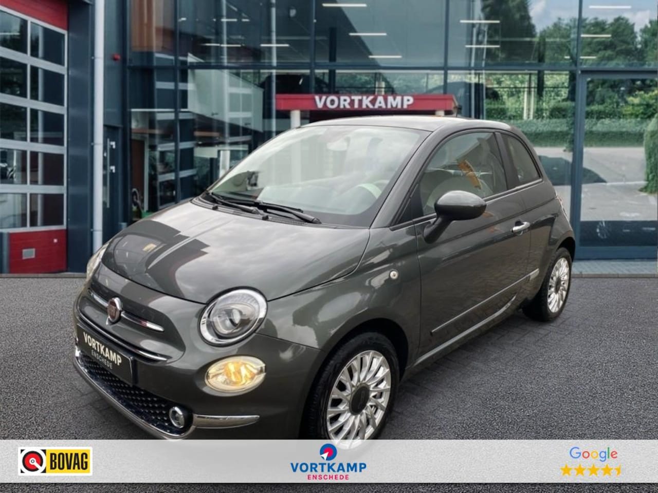 Fiat 500 - 1.2 LOUNGE AUTOMAAT GLAS-DAK/LED/NAVIGATIE/CRUISE/PDC - AutoWereld.nl