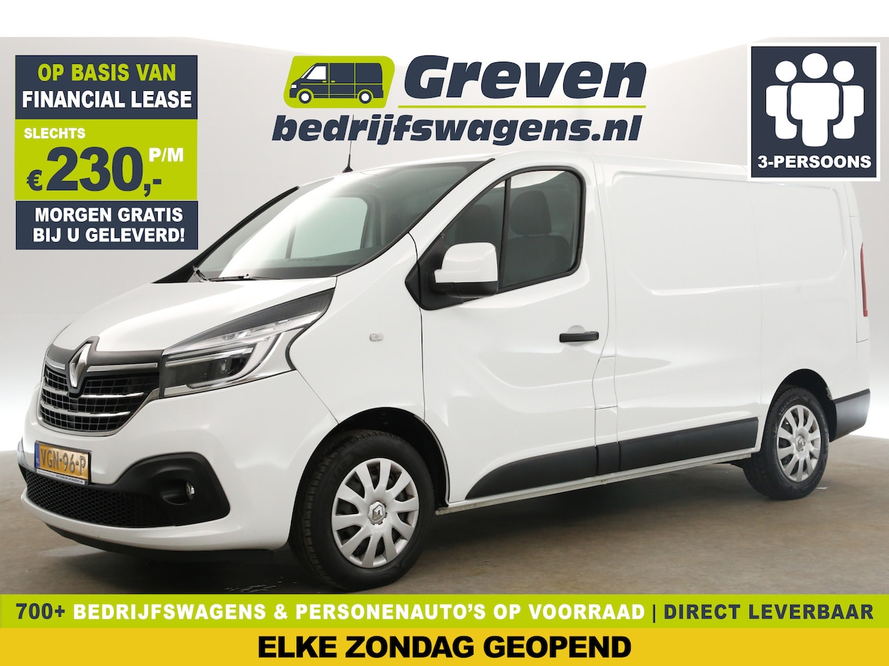 Renault Trafic - 2.0 dCi T27 L1H1 Airco Cruise Navigatie PDC 3 Persoons LED Elektrpakket Trekhaak - AutoWereld.nl