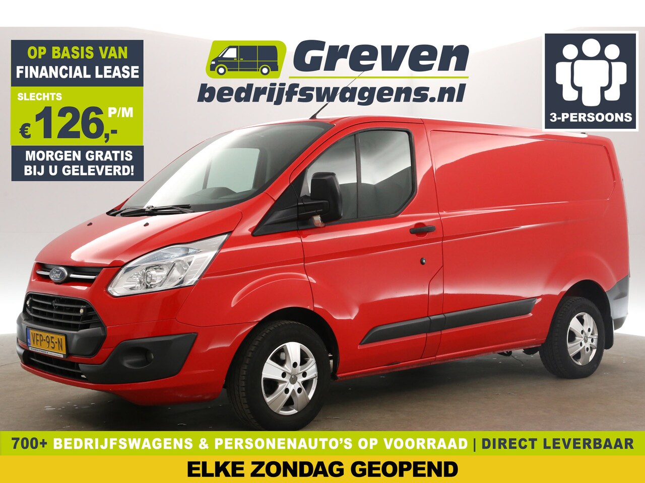 Ford Transit Custom - 270 2.2 TDCI L1H1 Airco Cruise Stoelverwarming 3 Persoons Trekhaak - AutoWereld.nl