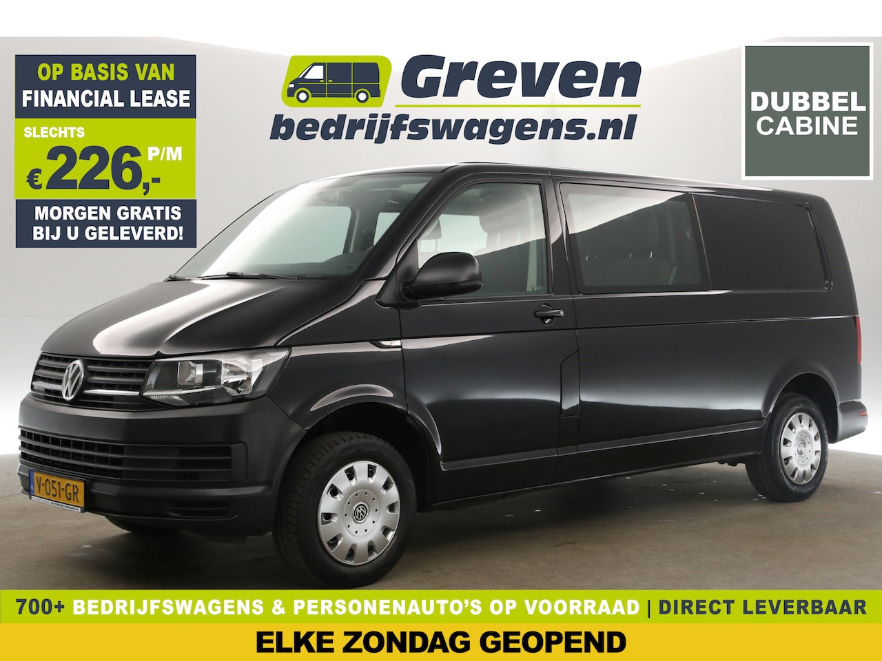 Volkswagen Transporter - 2.0 TDI L2H1 Dubbele Cabine 5 Persoons Airco Camera Cruise Elektrpakket Trekhaak - AutoWereld.nl