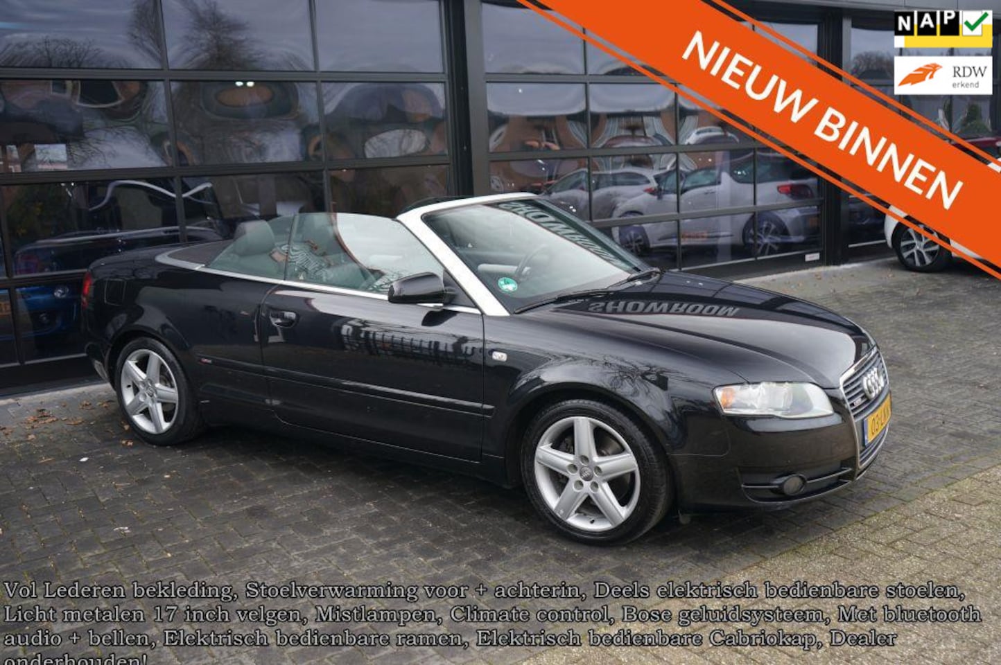 Audi A4 Cabriolet - 1.8 Turbo Pro Line 1.8 Turbo Pro Line, Clima, Leder, 17 inch, Bose, Elek pakket - AutoWereld.nl