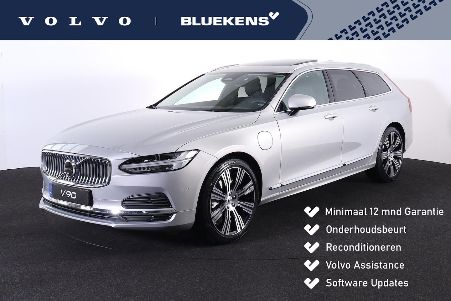 Volvo V90 - T6 Recharge AWD Plus Bright - Luchtvering - Panorama/schuifdak - IntelliSafe Assist & Surr - AutoWereld.nl