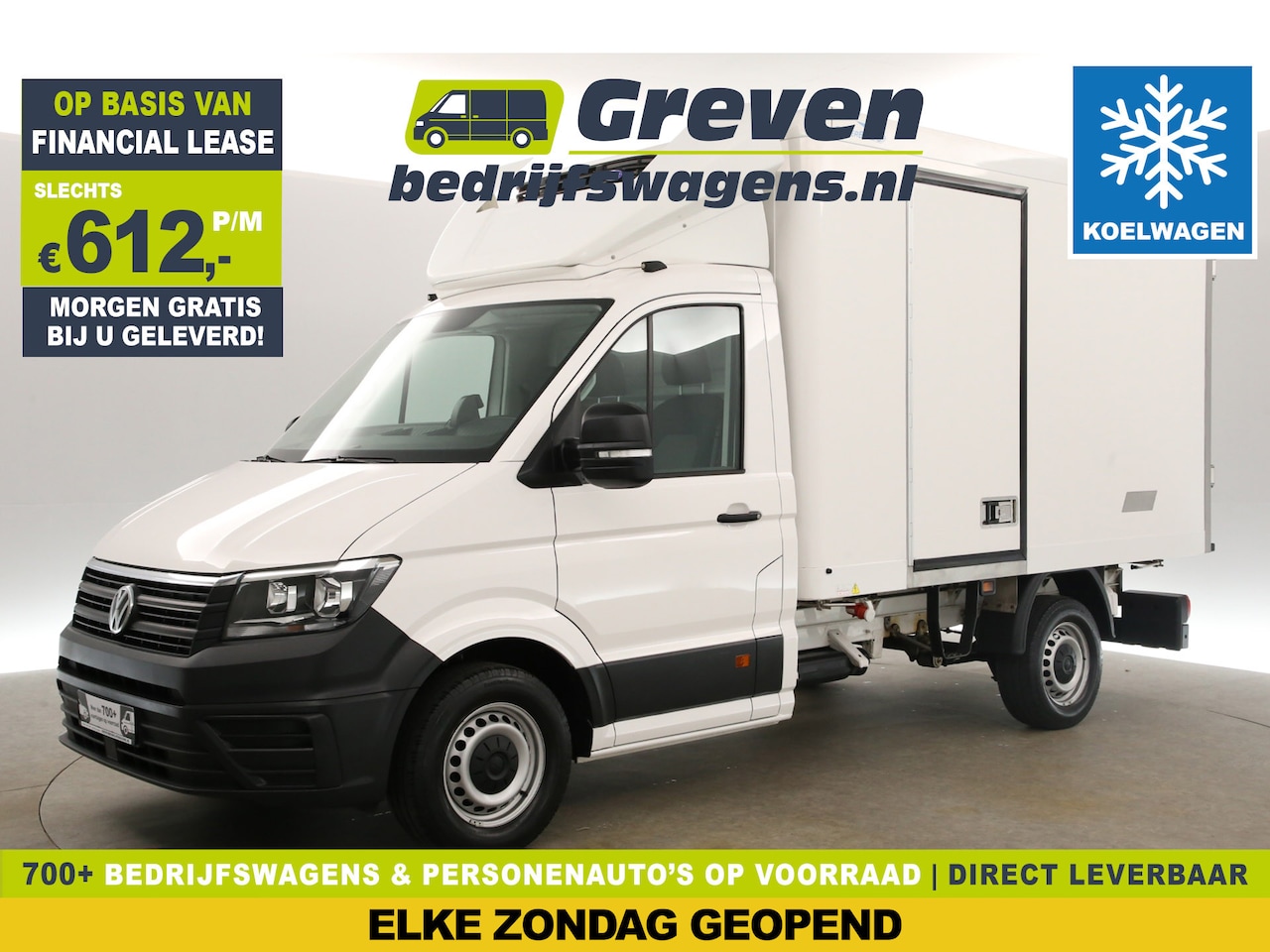 Volkswagen Crafter - 35 2.0 TDI Koelwagen Bakwagen Zijdeur Airco Koelauto 3 Persoons Laadbak Achterdeuren Elekt - AutoWereld.nl