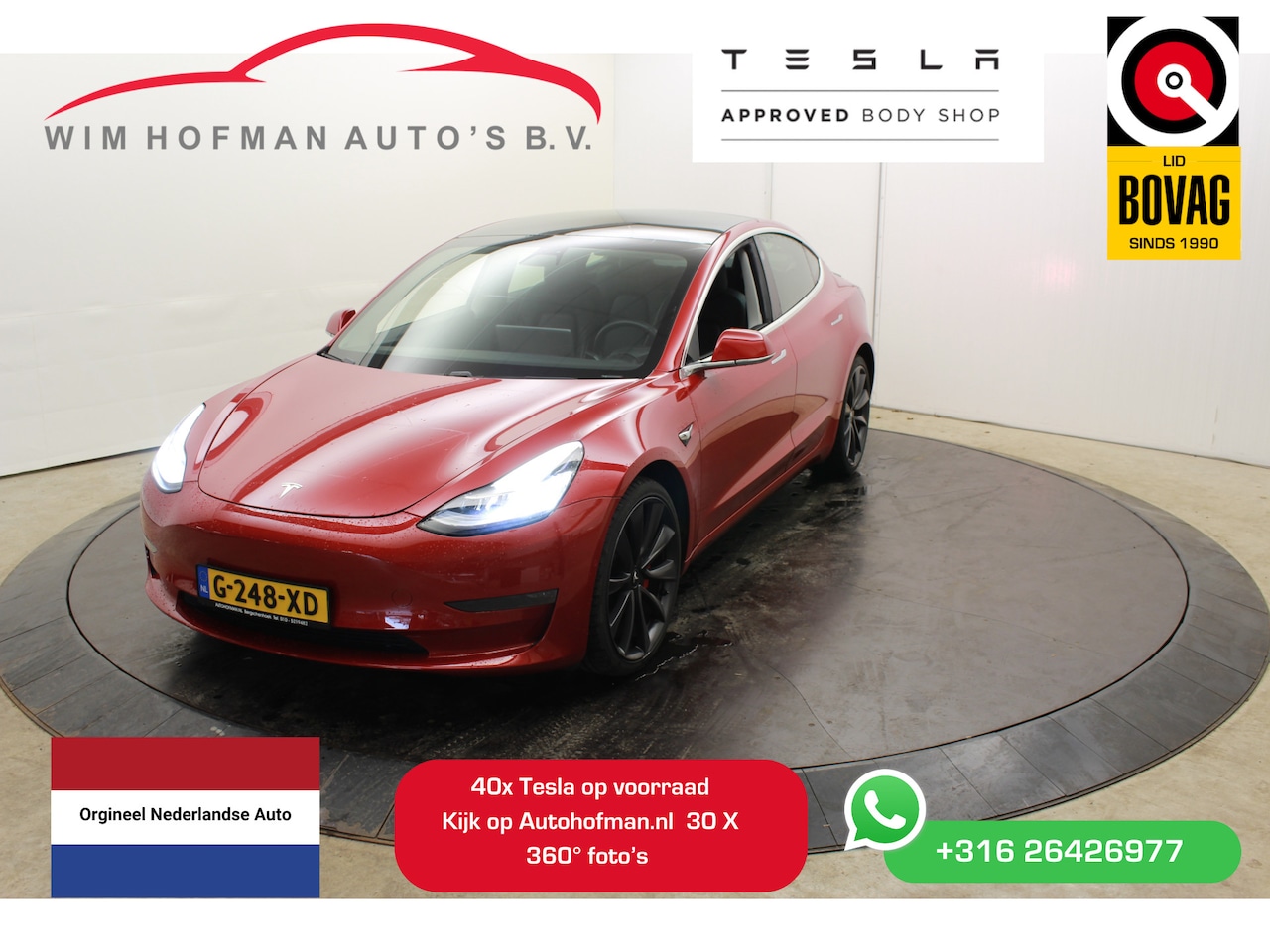 Tesla Model 3 - Performance AWD 75 kWh 463PK Nieuwstaat Autopilot 20" Panodak Leder Camera - AutoWereld.nl