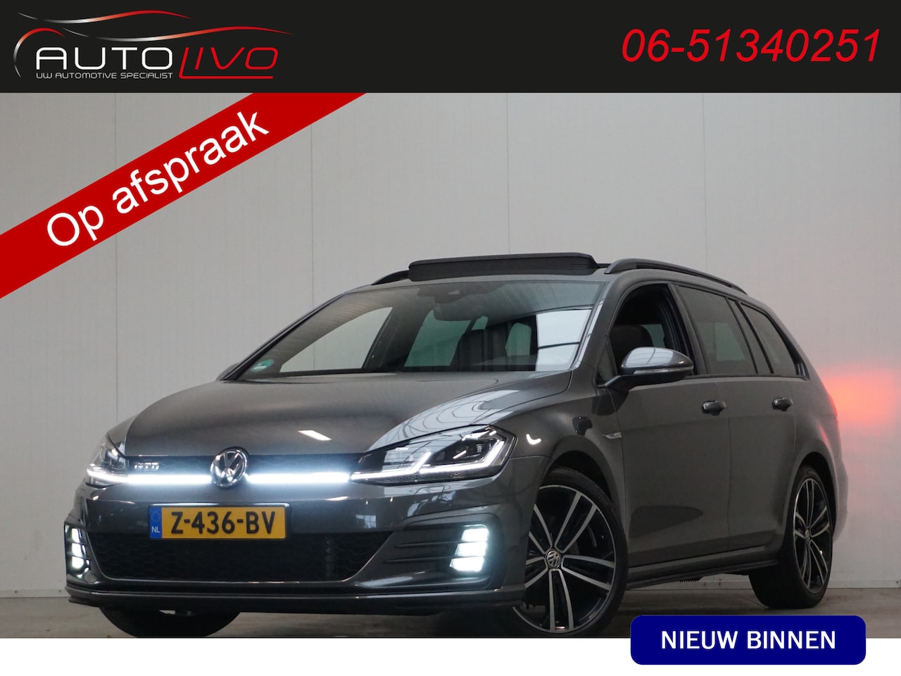 Volkswagen Golf Variant - 2.0 TDI GTD DSG! 185 PK! PANO LEER VIRTUAL APPLE CAMERA TREKHAAK etc. - AutoWereld.nl