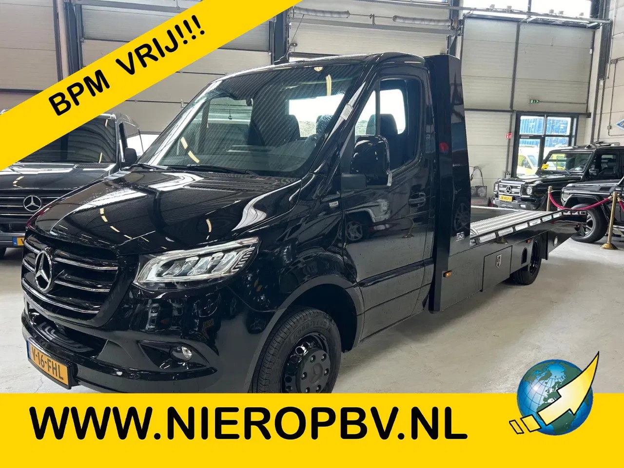 Mercedes-Benz Sprinter - 519CDI Tijhof Oprijwagen Automaat Airco Navi Cruisecontrol Trekhaak 3500kg NIEUW - AutoWereld.nl