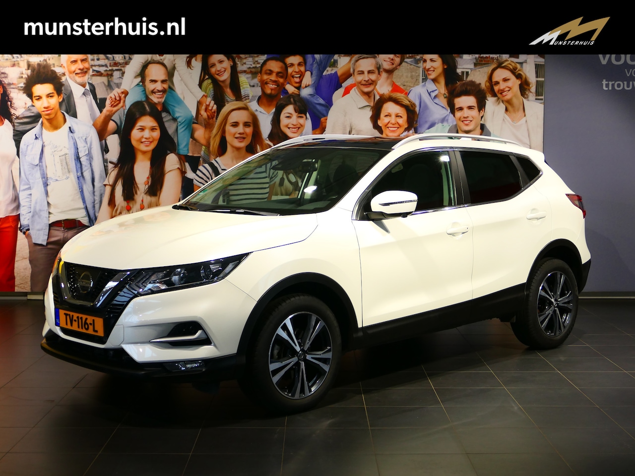 Nissan Qashqai - 1.2 N-Connecta *AUTOMAAT* - Panoramadak, dakrails, 360 camera - AutoWereld.nl