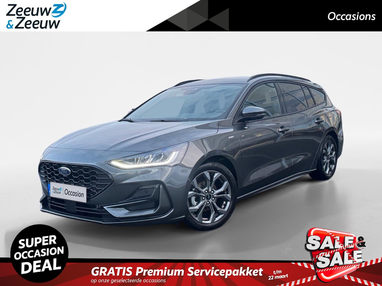 Ford Focus Wagon - 1.0 EcoBoost Hybrid ST Line | Schuif/kanteldak | Adapt. Cruise | Voorruitverwarming | - AutoWereld.nl