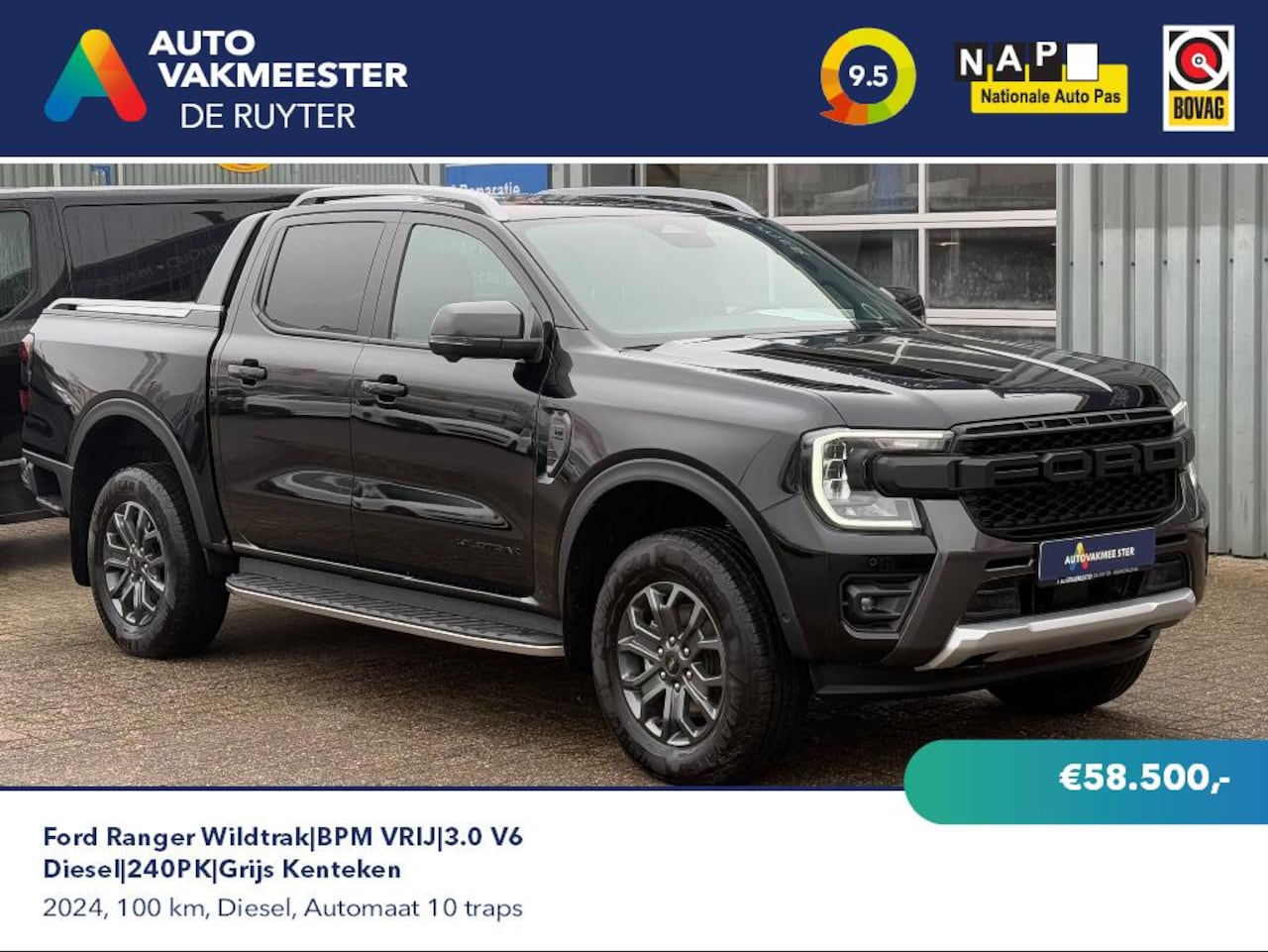 Ford Ranger - Wildtrak|BPM VRIJ|3.0 V6 Diesel|240PK|Grijs Kenteken - AutoWereld.nl