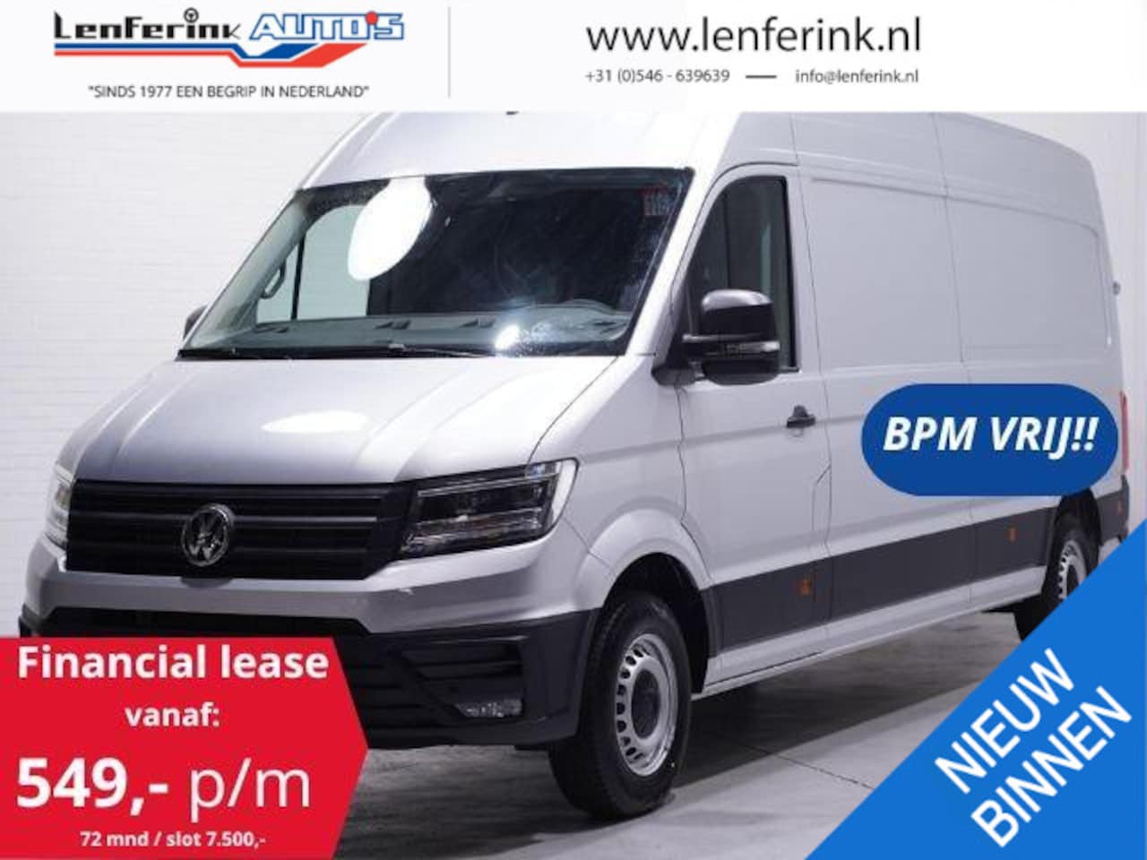 Volkswagen Crafter - 2.0 TDI 177 pk DSG Aut. L4H3 Navi, Camera LED Koplampen, Cruise Control, PDC V+A, 3-Zits, - AutoWereld.nl