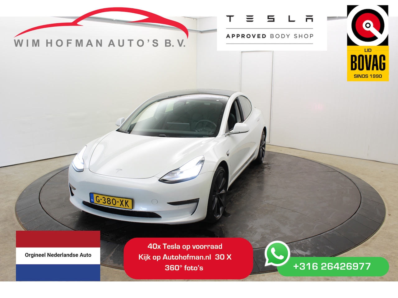 Tesla Model 3 - Performance AWD 75 kWh 464PK 20 inch Autopilot FSD Comp Leder Camera Panodak - AutoWereld.nl