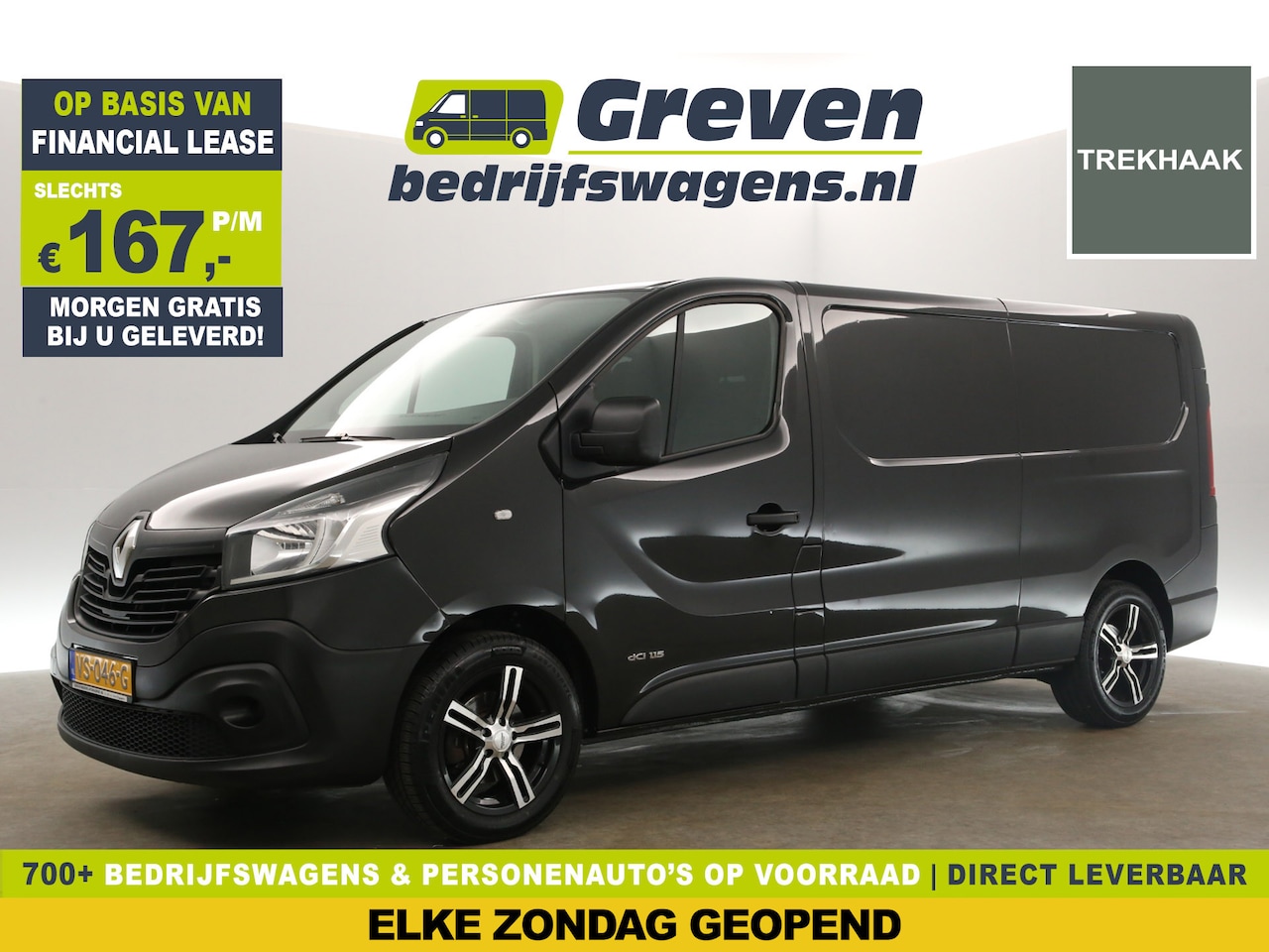 Renault Trafic - 1.6 dCi T29 L2H1 Airco Cruise Navigatie Trekhaak 3 Persoons Parkeersensoren 17"LMV - AutoWereld.nl