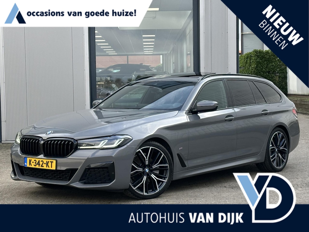 BMW 5-serie Touring - 520i High Executive M Sport | Pano-Dak/20"/Harman-Kardon/Head-Up/Leder - AutoWereld.nl