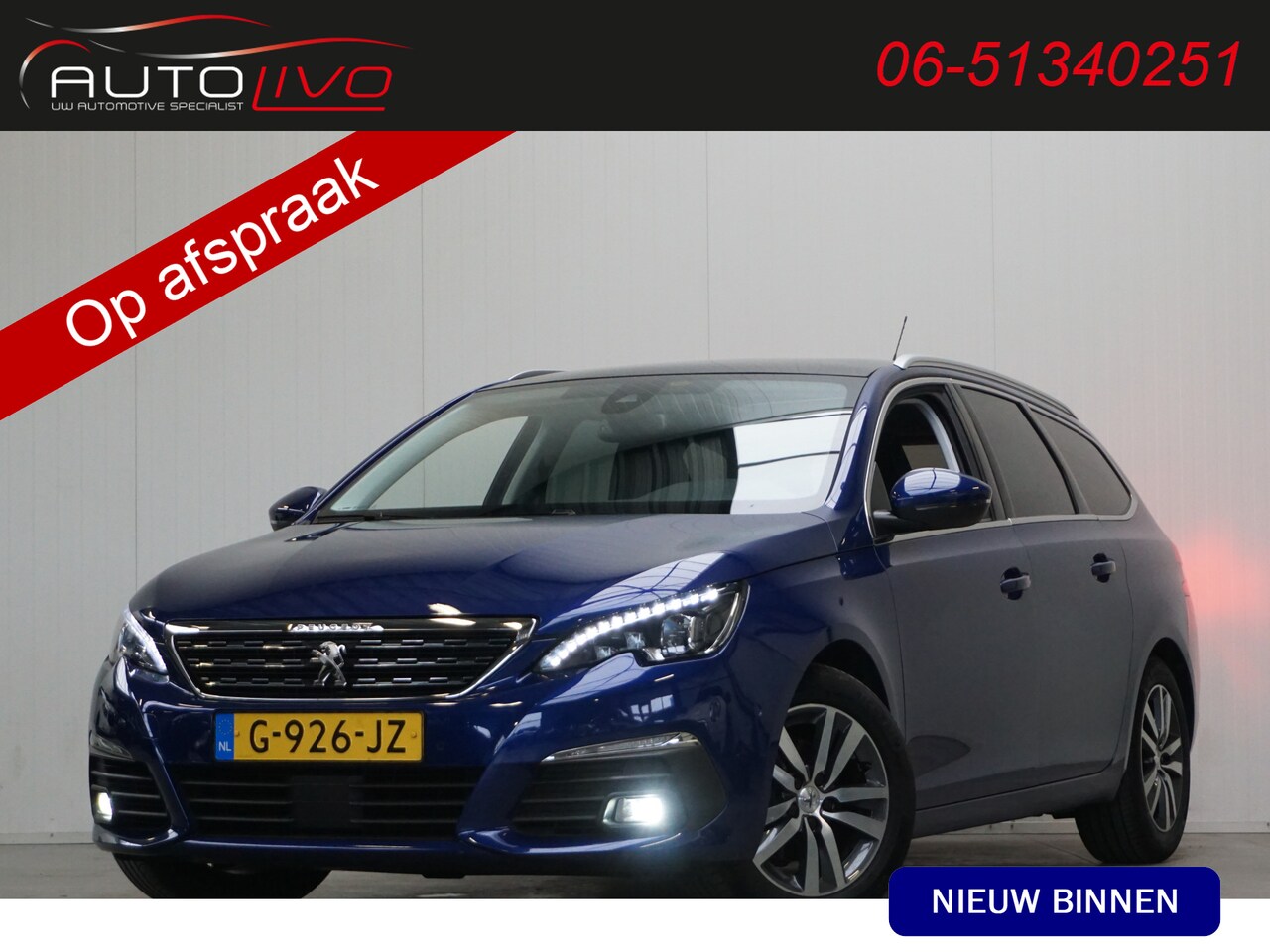 Peugeot 308 SW - 1.2 PureTech Blue Lease Premium 130 PK! AUTOMAAT! PANO DENON LED H. LEER CLIMA CAMERA TREK - AutoWereld.nl