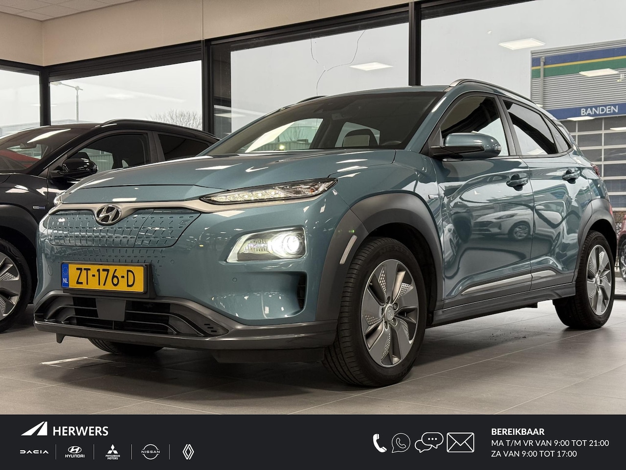 Hyundai Kona Electric - EV Premium 64 kWh / 1e eig / Dealeronderhouden / Leer / Led koplampen / Stoel en stuur ver - AutoWereld.nl