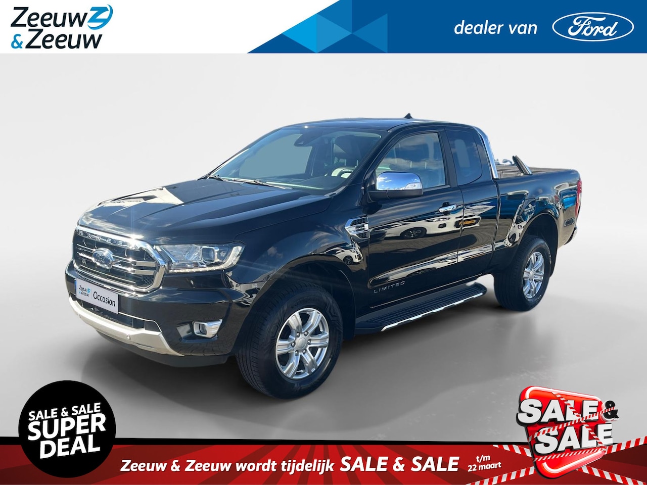 Ford Ranger - 2.0 EcoBlue Limited Super Cab 170 pk handgeschakeld | Navigatie | Trekhaak | Parkeersensor - AutoWereld.nl