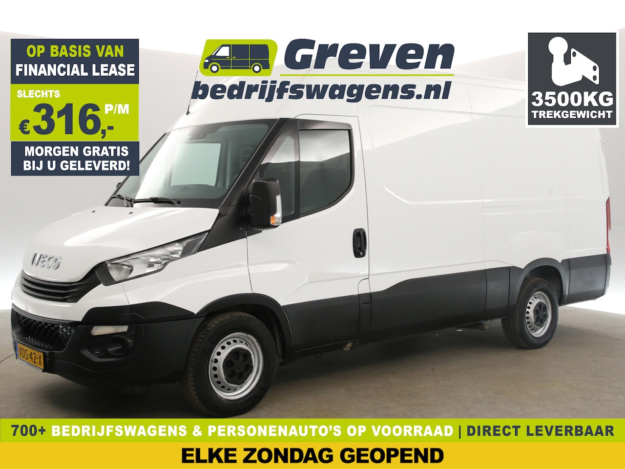 Iveco Daily - 35S16V 2.3 352 L2H2 155PK 3500KG Trekgew. Airco PDC 3 Persoons Elektrpakket Trekhaak - AutoWereld.nl