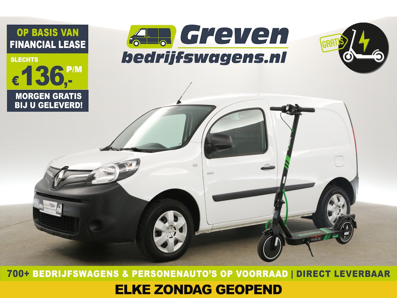 Renault Kangoo - Z.E. Huur-Accu | GRATIS E-Step! | Elektrisch |  EMISSIEVRIJE ZONE | Automaat Airco Stoelve - AutoWereld.nl