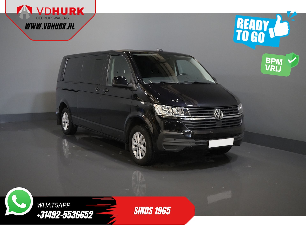 Volkswagen Transporter - T6.1 2.0 TDI 150 pk DSG Aut. L2 DC Dubbel Cabine BPM VRIJ! Ready2Go Adapt. Cruise/ 2.5t Tr - AutoWereld.nl