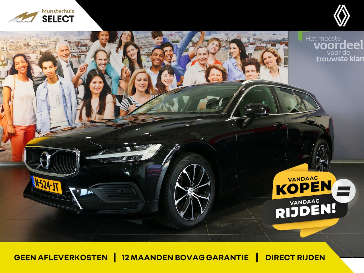 Volvo V60 - 2.0 B3 Momentum Business - Panoramadak, Stoel en stuurverwarming, Addaptive Cruise - AutoWereld.nl