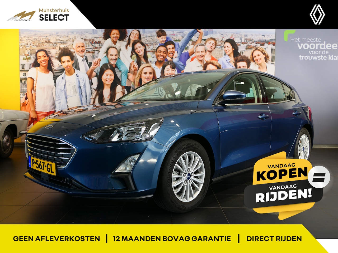 Ford Focus - 1.0 EcoBoost Titanium Business * - Cruise, Sensoren v+a, Airco - AutoWereld.nl