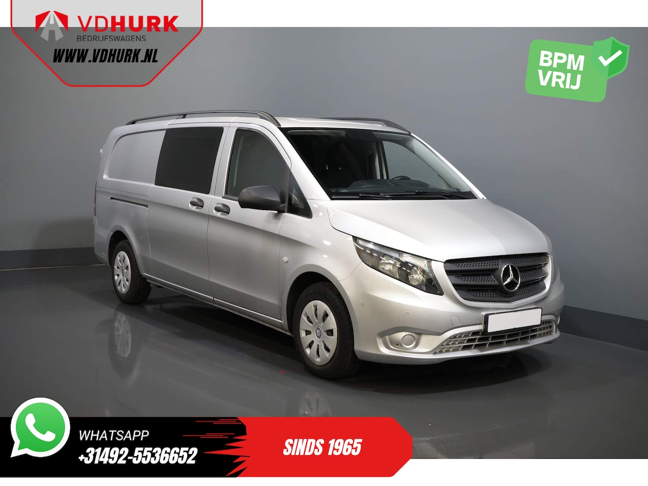 Mercedes-Benz Vito - 114 CDI Aut. L3 BPM VRIJ! DC Dubbel Cabine EURO6/ Climate/ Navi/ Camera/ Cruise/ Trekhaak - AutoWereld.nl