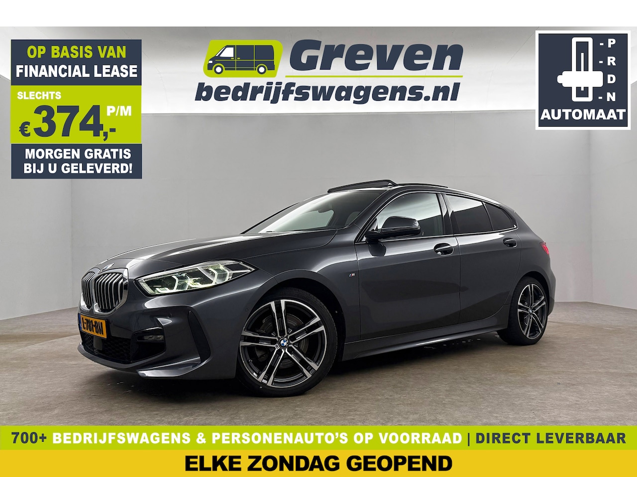 BMW 1-serie - 118i M Sport Pano Sfeerverl. LED Camera Virtual Clima Cruise Navi Stoelverwarming DAB+ 18' - AutoWereld.nl