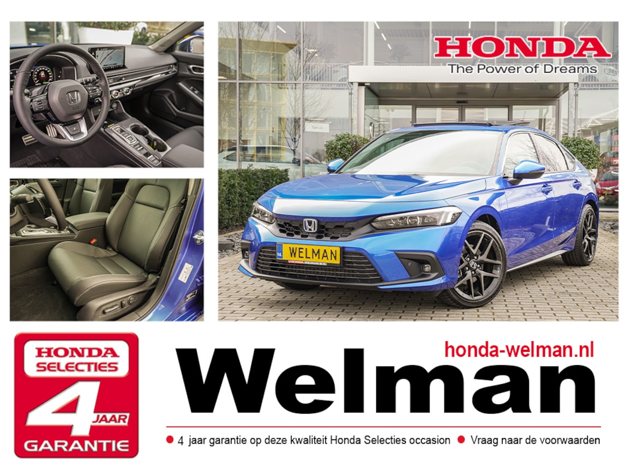 Honda Civic - 2.0i e:HEV ADVANCE - AKTIE - NIEUW - FULL HYBRID - AutoWereld.nl