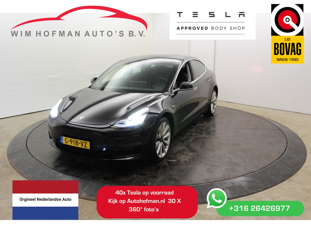 Tesla Model 3 - Long Range RWD Long Range AWD 75 kWh 19"Trekhaak Full Self Driving geleverd Pakket Camera Leder Panodak - AutoWereld.nl